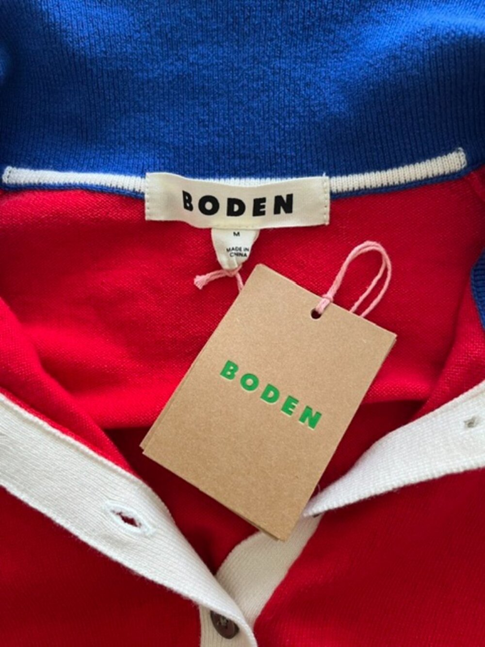 NWT Boden Scarlet Colourblock Frill Sweater | Size Medium - Picture 5 of 11